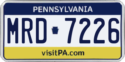 PA license plate MRD7226