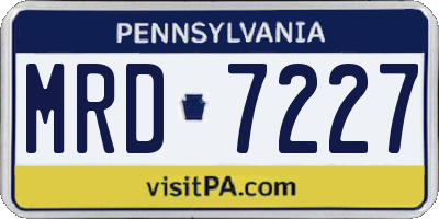 PA license plate MRD7227