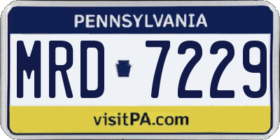 PA license plate MRD7229