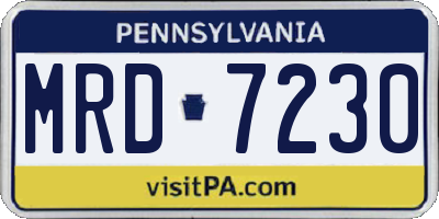 PA license plate MRD7230