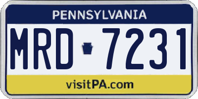 PA license plate MRD7231