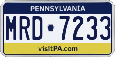 PA license plate MRD7233