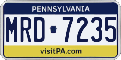 PA license plate MRD7235