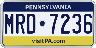 PA license plate MRD7236
