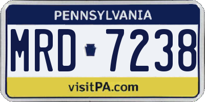 PA license plate MRD7238