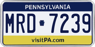 PA license plate MRD7239