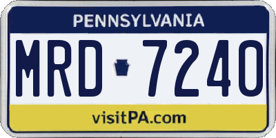 PA license plate MRD7240