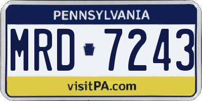 PA license plate MRD7243