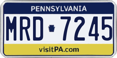 PA license plate MRD7245