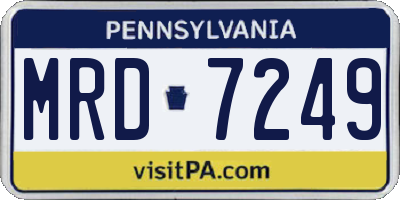 PA license plate MRD7249