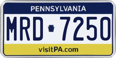PA license plate MRD7250