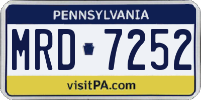PA license plate MRD7252