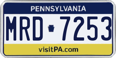PA license plate MRD7253