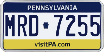 PA license plate MRD7255