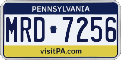 PA license plate MRD7256