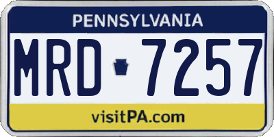 PA license plate MRD7257