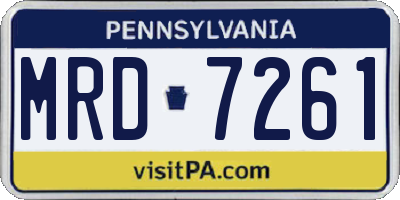 PA license plate MRD7261
