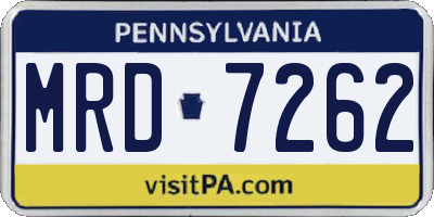 PA license plate MRD7262