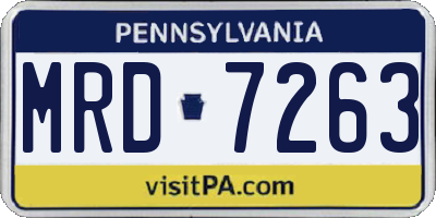 PA license plate MRD7263