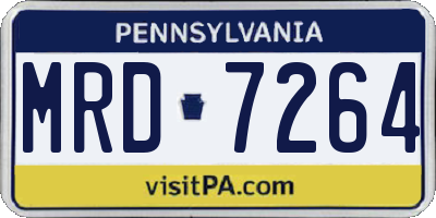 PA license plate MRD7264