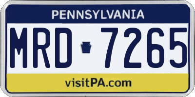 PA license plate MRD7265