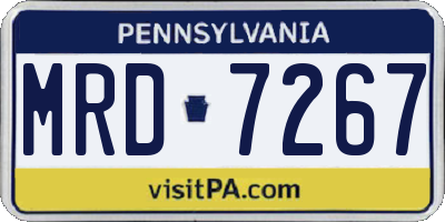 PA license plate MRD7267