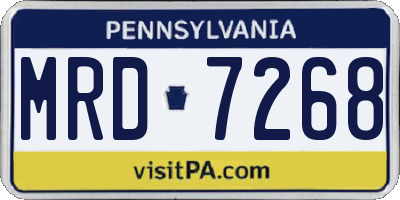 PA license plate MRD7268