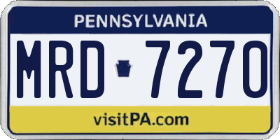 PA license plate MRD7270