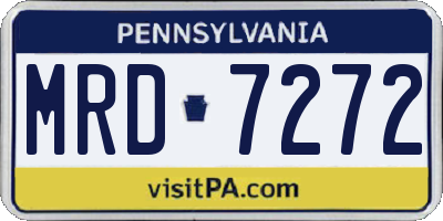 PA license plate MRD7272