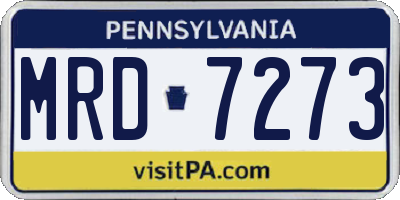 PA license plate MRD7273