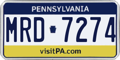 PA license plate MRD7274