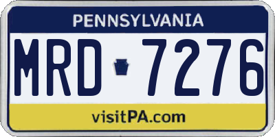 PA license plate MRD7276
