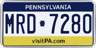 PA license plate MRD7280