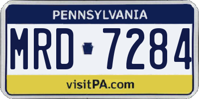 PA license plate MRD7284