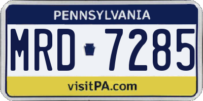 PA license plate MRD7285