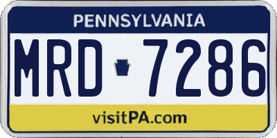 PA license plate MRD7286