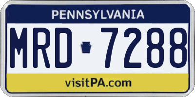 PA license plate MRD7288