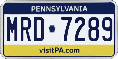 PA license plate MRD7289