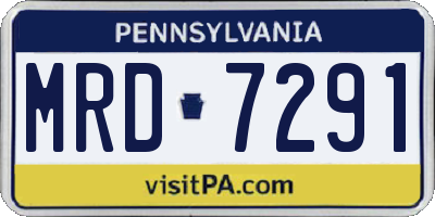 PA license plate MRD7291