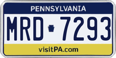 PA license plate MRD7293