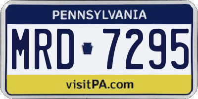 PA license plate MRD7295