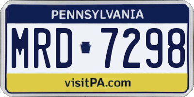PA license plate MRD7298