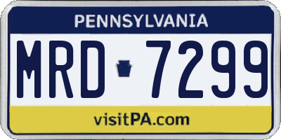 PA license plate MRD7299