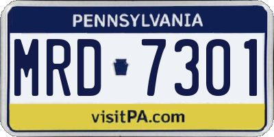 PA license plate MRD7301