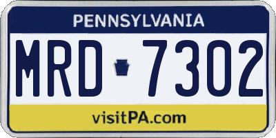 PA license plate MRD7302