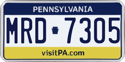 PA license plate MRD7305