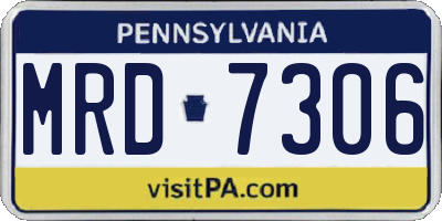 PA license plate MRD7306
