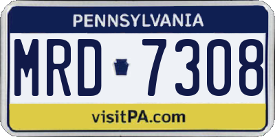 PA license plate MRD7308