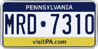 PA license plate MRD7310