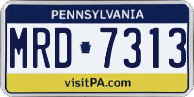 PA license plate MRD7313